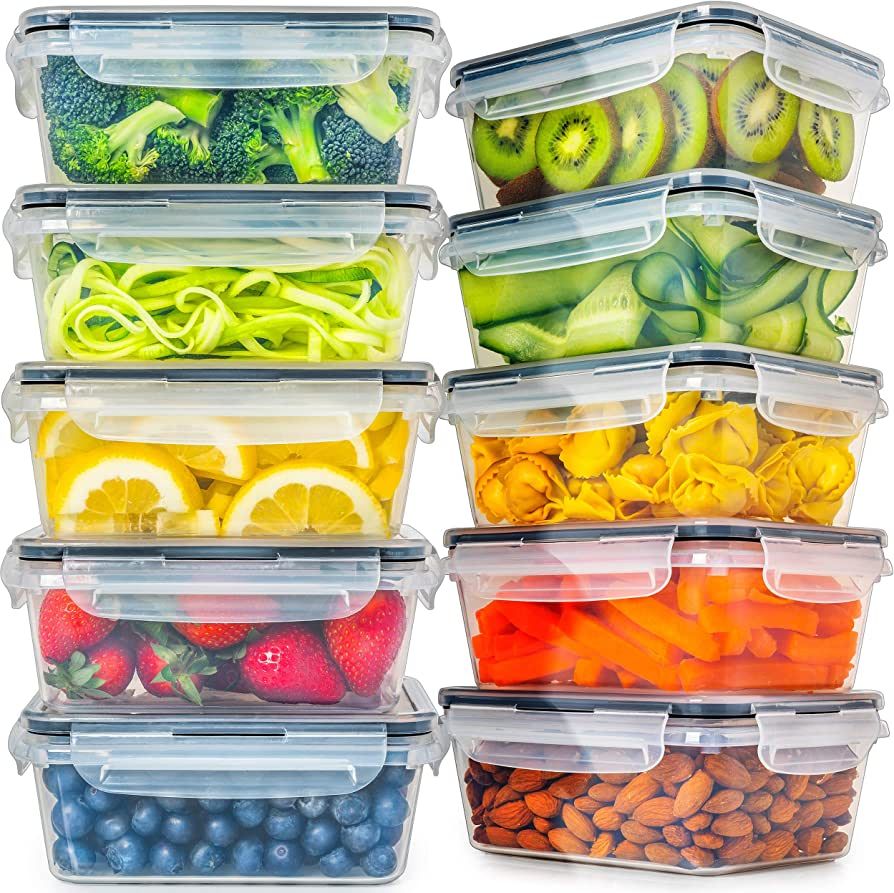 fullstar Food Storage Containers 10 pack (30 oz) | BPA- Free Plastic with Lids | Leak-proof Airti... | Amazon (US)
