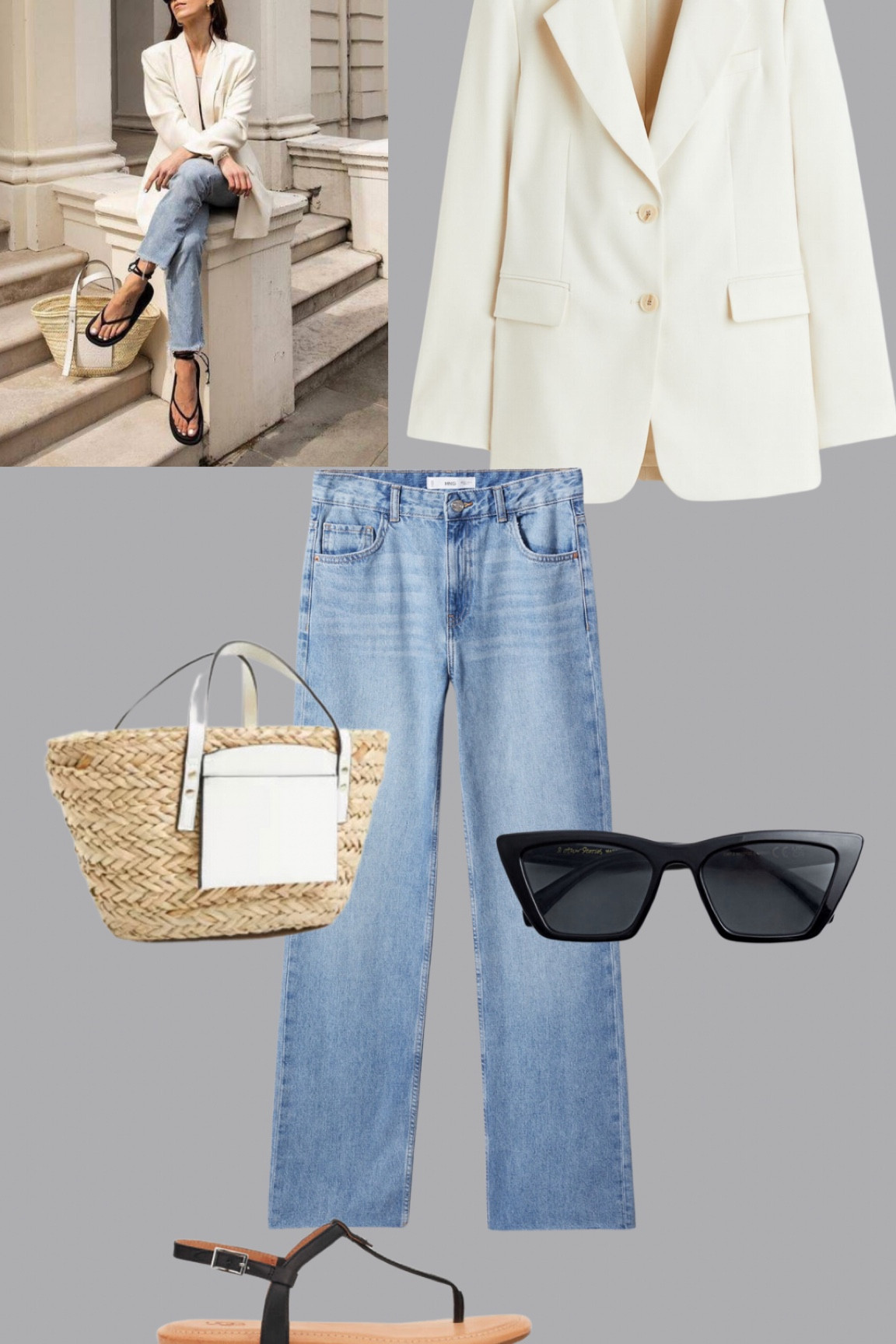 Cream blazer outfit