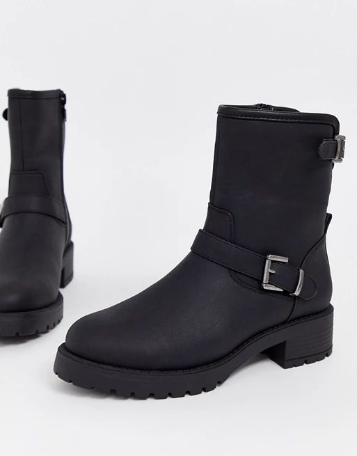 ASOS DESIGN August biker boots in black | ASOS US