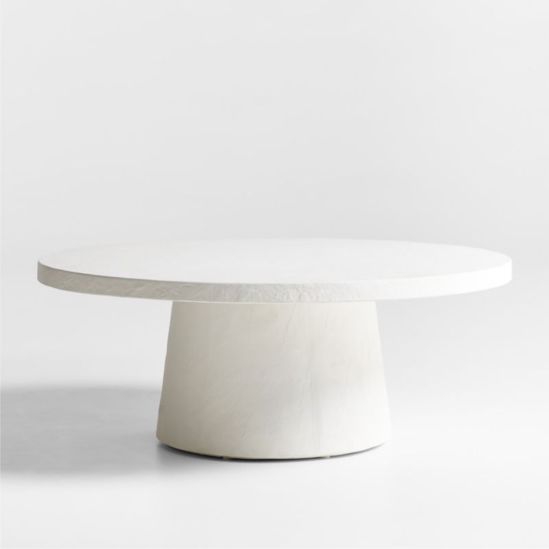 Willy White Pedestal Coffee Table + Reviews | Crate & Barrel | Crate & Barrel