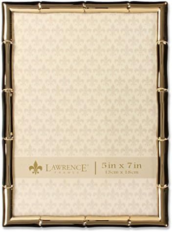 Lawrence Frames Bamboo Design Metal Frame, 5x7, Gold | Amazon (US)