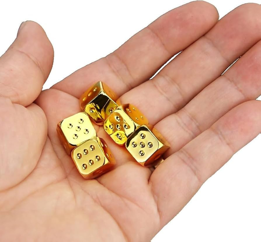 OEAYA 5 Pieces 6-Sided Dice 13MM Solid Metal Game Dice Set Zinc Alloy Polyhedral Dice for Board G... | Amazon (US)