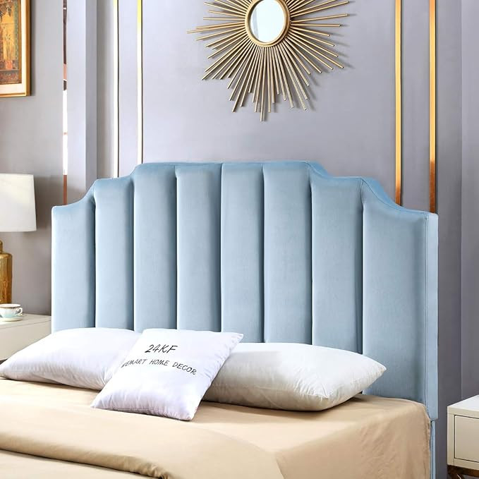 24KF Velvet Upholstered Tufted Queen Headboard Full Headboard with Vertical Channel Design Queen/... | Amazon (US)