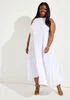 Belted Pleated Satin Maxi Dress | Ashley Stewart