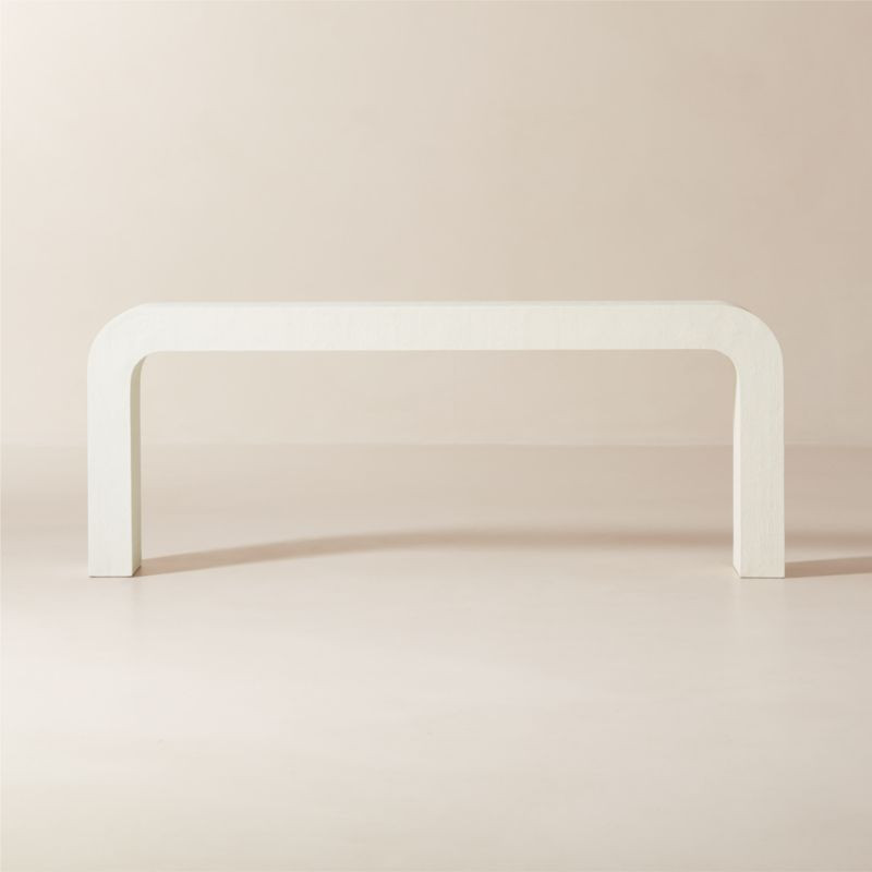 Crescent 80" Ivory Resin Console Table | CB2 | CB2