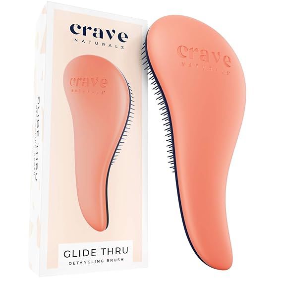 Crave Naturals Glide Thru Detangling Brush for Adults & Kids Hair - Detangler Hairbrush for Natur... | Amazon (US)