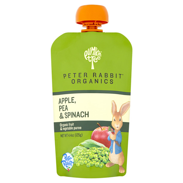 Peter Rabbit Organics Apple, Pea & Spinach Organic Fruit & Vegetable Puree, 4.4 oz - Walmart.com | Walmart (US)