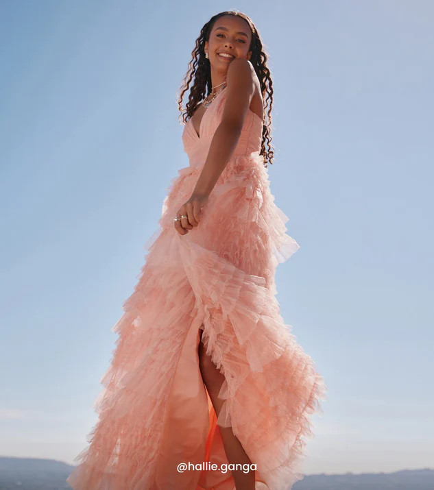 Amabella Ruffled Glitter Tulle Ball Gown | Windsor Stores