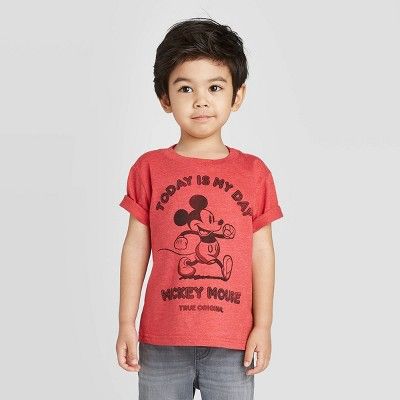 Toddler Boys' Disney Mickey Mouse T-Shirt - Red | Target