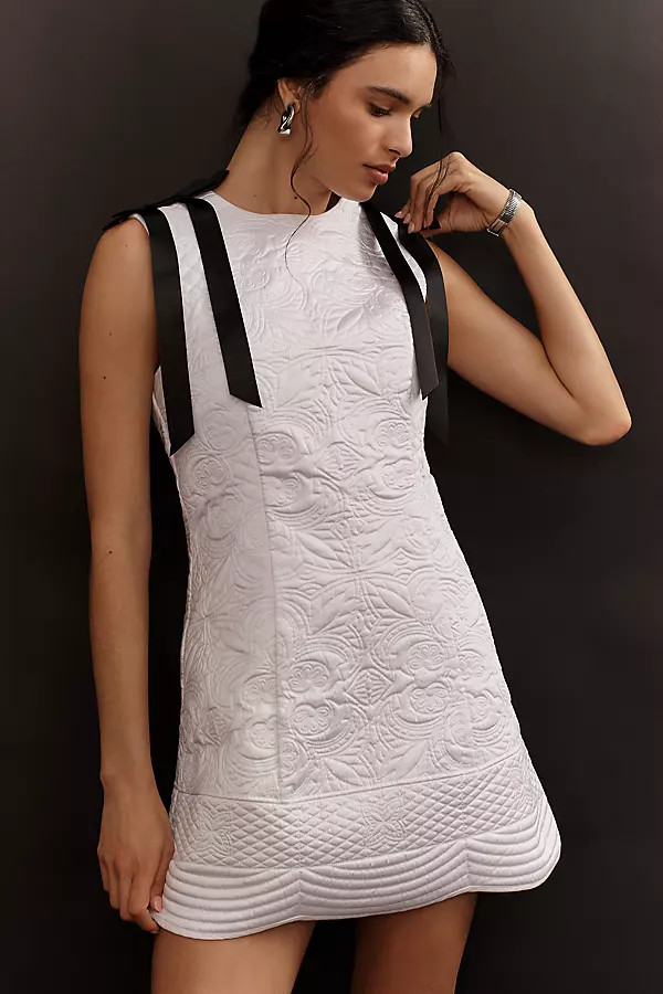 Lovaan Lena Quilted Taffeta Mini Dress | Anthropologie (US)