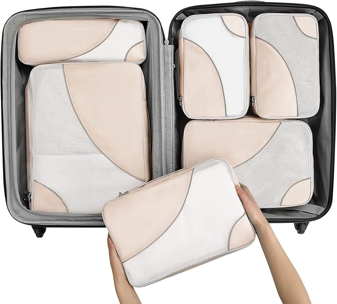 OlarHike 6 Set Packing Cubes for Travel, 4 Various Sizes(Large,Medium,Small,Slim) and 9 Color Opt... | Amazon (US)
