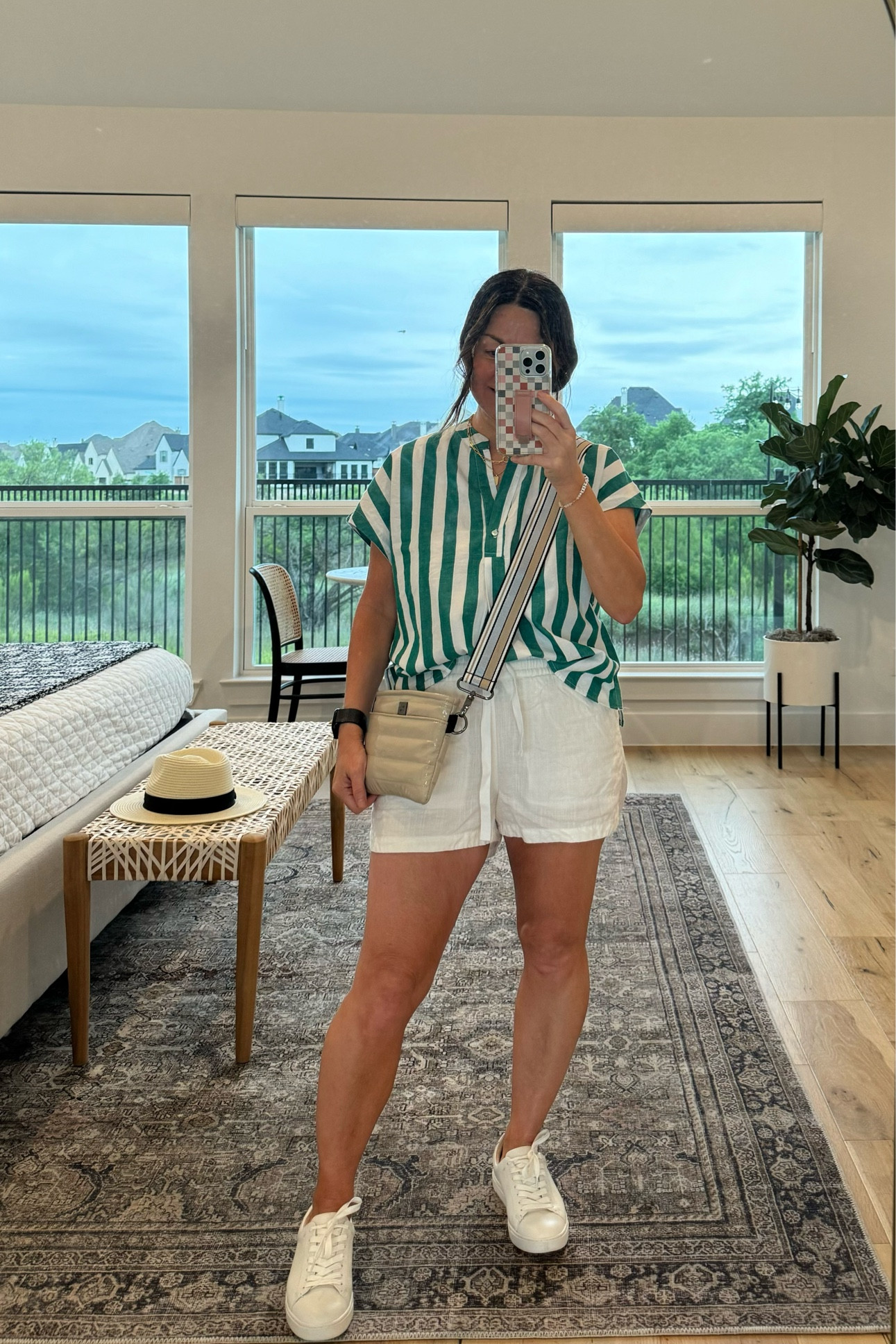 Love this lightweight top. Perfect for spring and summer

Summer outfit / spring outfit / crossbody bag / bun bag / white sneakers / layered necklace / bracelet/ gift for her / stripe top / checkered phone case /

#LTKStyleTip #LTKSaleAlert #LTKHome