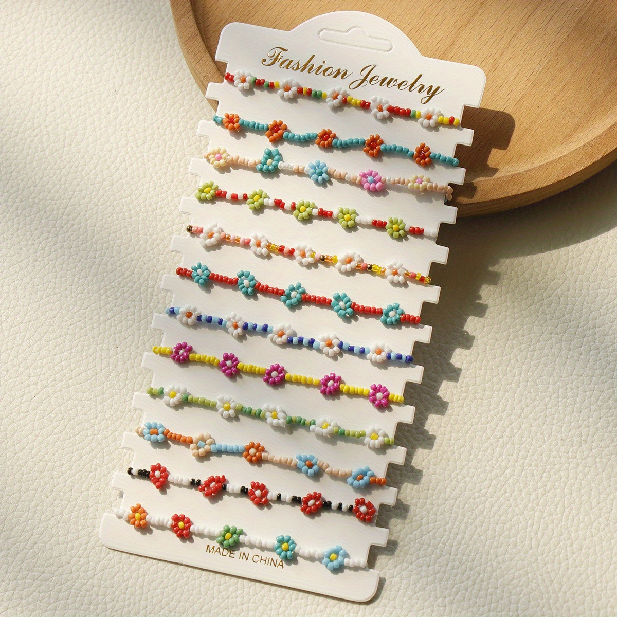1 Card Colorful Rice Beads Flowers Design Bracelet Set - Temu | Temu Affiliate Program