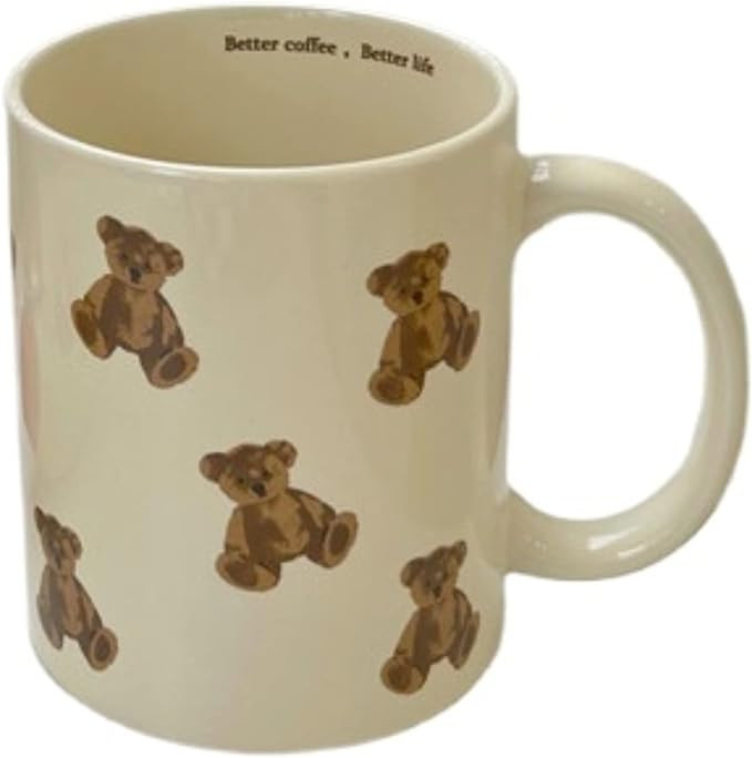 Heardbeli Cute Vintage Bear Mugs Ceramic Coffee Mug Water Cup 300ml/10oz Funny Novelty Gift for W... | Amazon (US)