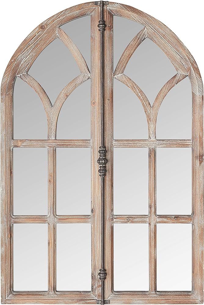 Amazon Brand - Stone & Beam Vintage Farmhouse Wooden Arched Multipanel Mantel Rectangular Mirror,... | Amazon (US)