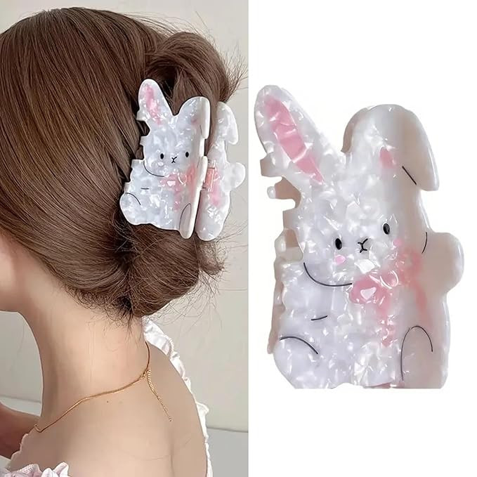 Totelux Easter Hair Clip Cute Rabbit Hair Claw Clip for Thick Thin Hair, White Bunny Hair Jaw Cla... | Amazon (US)