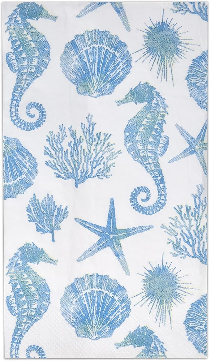 Gift Boutique 100 Sea Horse Guest Napkins 3 Ply Disposable Paper Tropical Ocean Beach Starfish Sh... | Amazon (US)