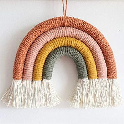 EBINGMIMA Rainbow Wall Hanging, Macrame Woven Rainbow, Rainbow Wall Decor, Baby Room Decor, Nurse... | Amazon (US)