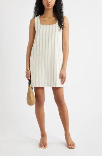 Open Edit Linen Blend Shift Dress | Nordstrom | Nordstrom