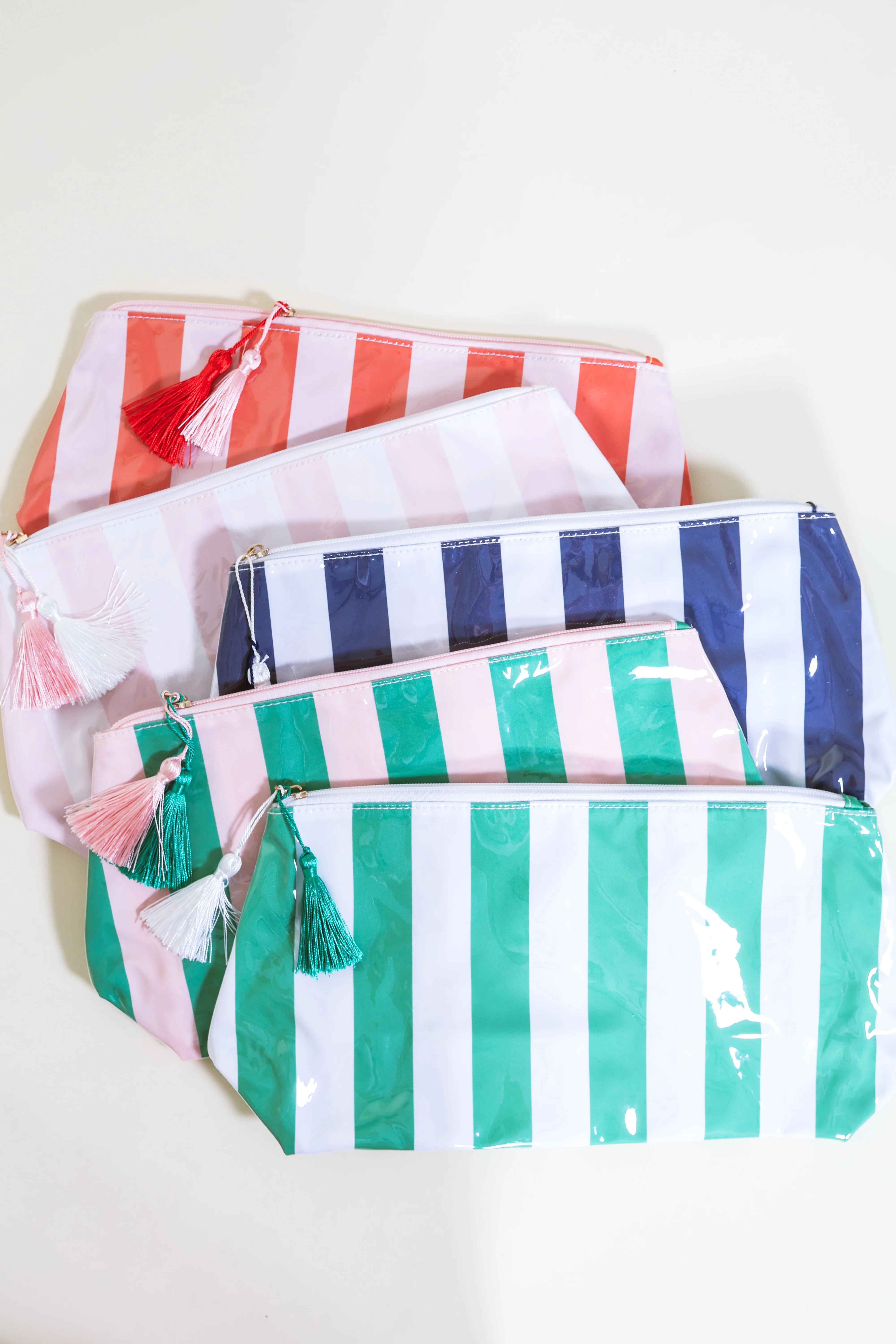 Striped Travel Cosmetic Bag - Large | Bates Boutique 