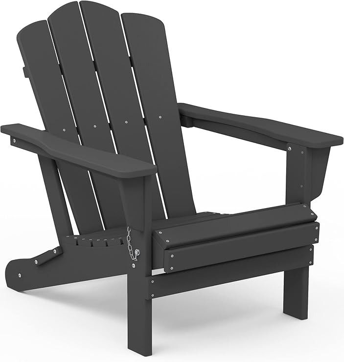 KINGYES Folding Adirondack Chair For Relaxing, HDPE All-Weather Folding Adirondack Chair, Stackab... | Amazon (US)