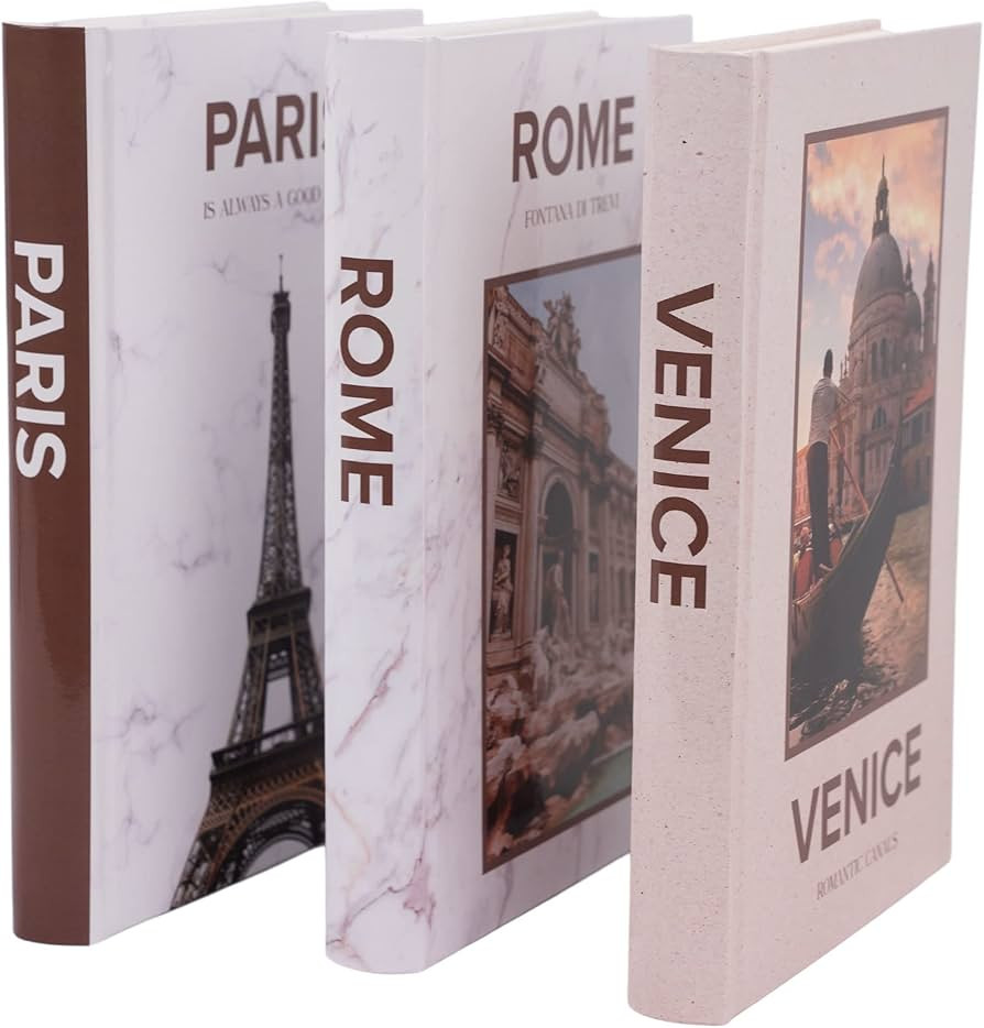 Decorative Books for Home Decor - Set of 3 Beautiful Decor Books for Coffee Table - Hardcover Fas... | Amazon (US)