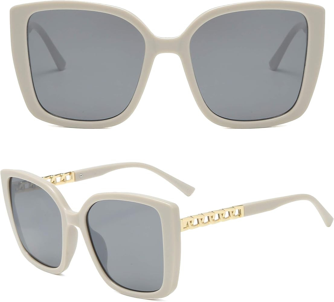 AMOMOMA Retro Vintage Oversized Cat Eye Sunglasses for Women Fashion Outdoor Shades Plastic Frame... | Amazon (US)