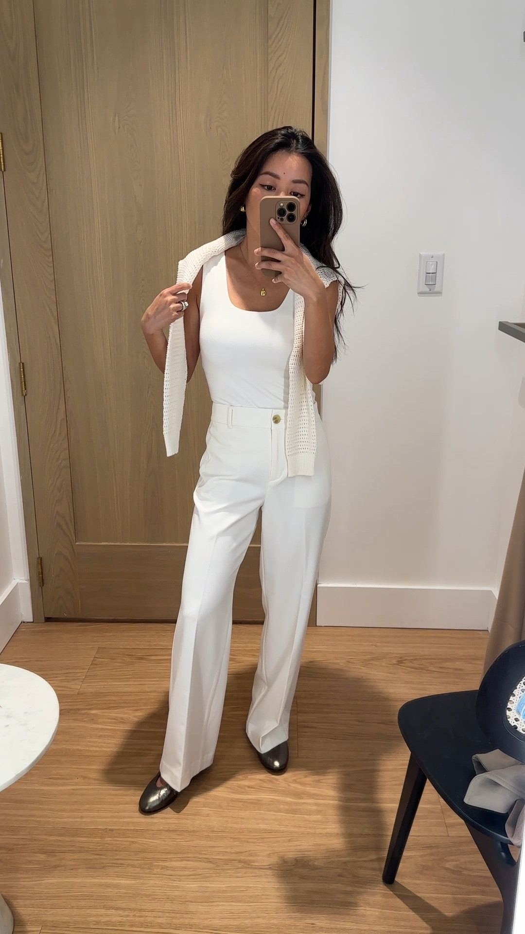 Ann Taylor spring sale try ons 

• Petite square neck tank top xxs petite, nice and smooth layering basic 

• Over the shoulders: Petite Crochet-Collar Cardigan xxs petite. Slimmer fit, nice texture and pretty collar 

• The Petite Perfect Wide-Leg Pant in winter white 00P - a little big at my waist, tho these are one of AT’s shorter length long pants and I would just need mid heel. 

They’re about an inch shorter than their usual long pants 

The white color is a little bit sheer, so I linked another color in the same pants style as well

• Madewell Remy mary jane flats 5.5 - sold out in this colorway but linked stocked color! Comfy with no breaking in needed. If between sizes, size up.

Spring outfits, petite friendly 

#LTKSaleAlert #LTKWorkwear #LTKPetite