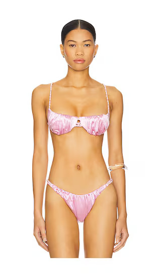 Tiny Twist Bikini Top in Pink & Blush | Revolve Clothing (Global)
