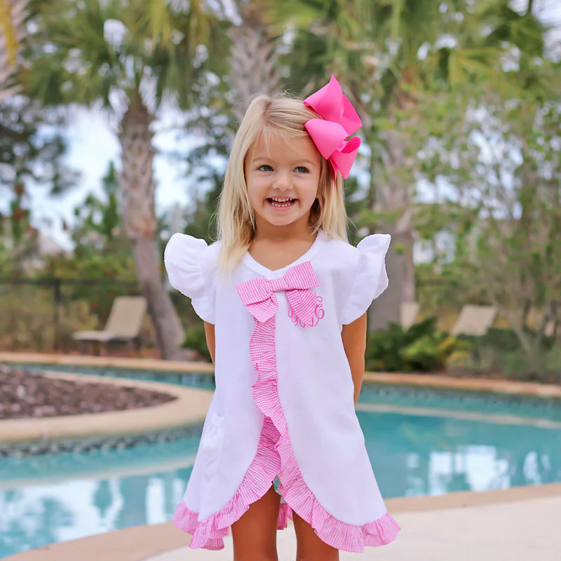 Pink Check Swim Cover Up | Classic Whimsy