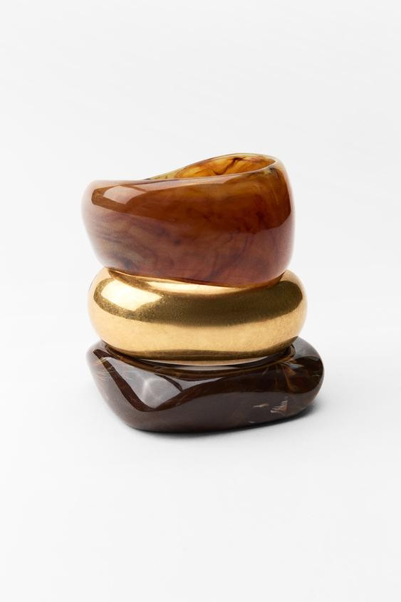 3-PACK OF METAL RESIN BRACELETS | Zara US