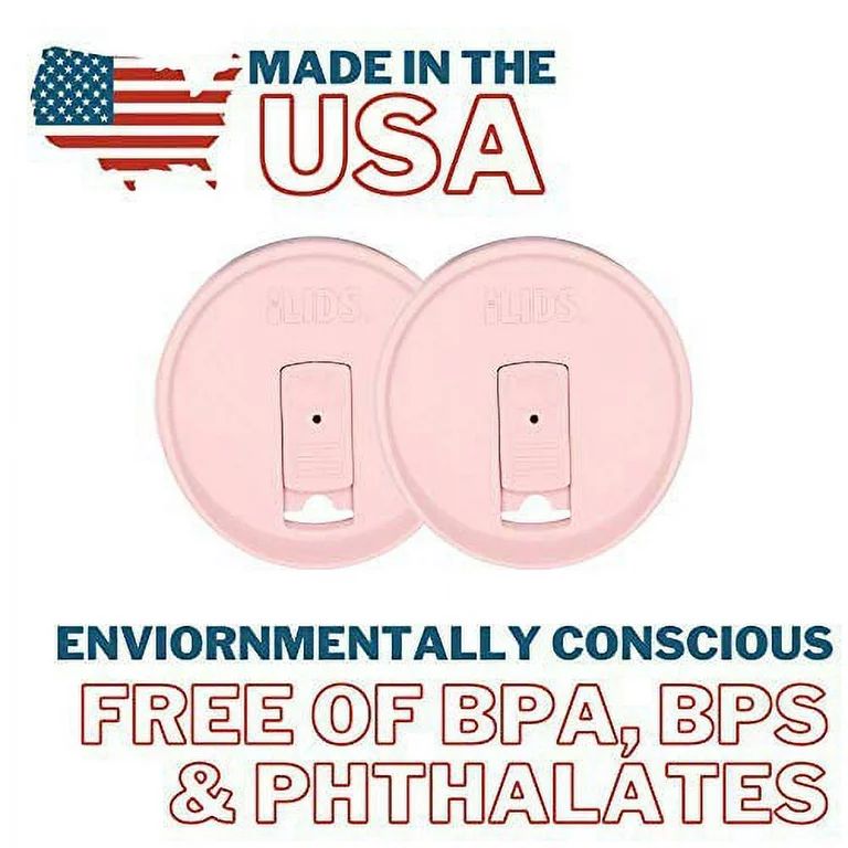 iLids Plastic Drink Lid for Wide Mouth Jars, Pale Pink, Spill Resistant | Walmart (US)