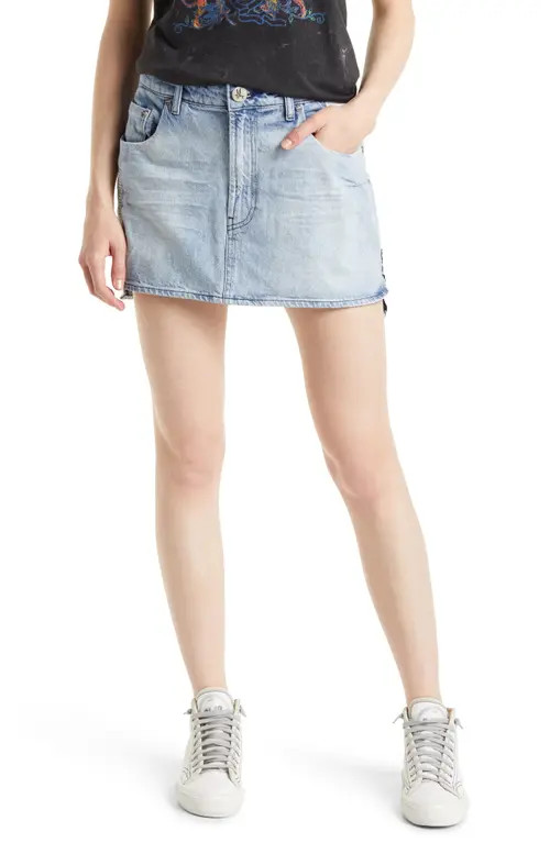 One Teaspoon Jailbird Vanguard Denim Miniskirt in Federal at Nordstrom, Size 26 | Nordstrom