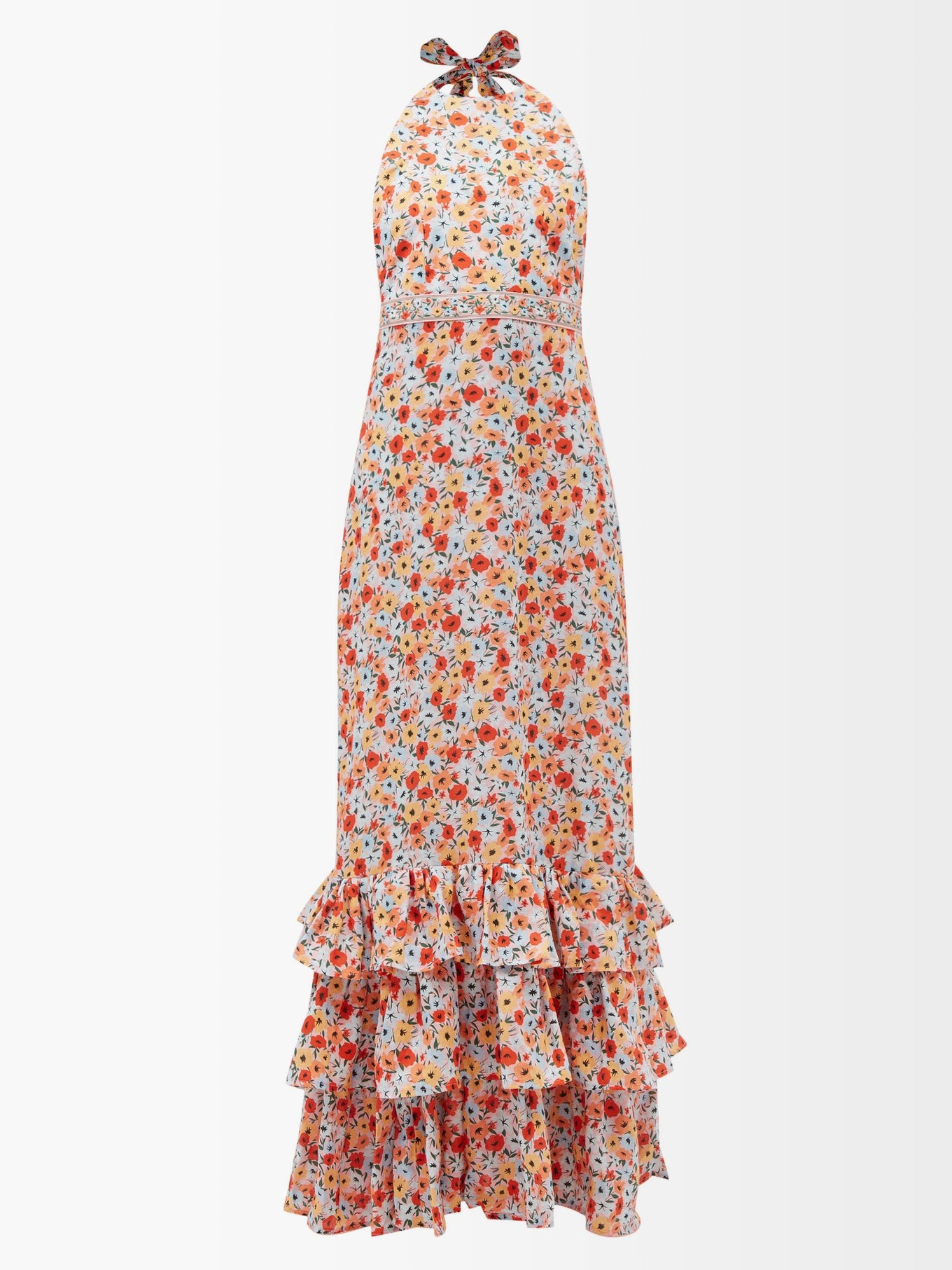 Magnolia halterneck floral-print linen maxi dress | Agua by Agua Bendita | Matches (US)