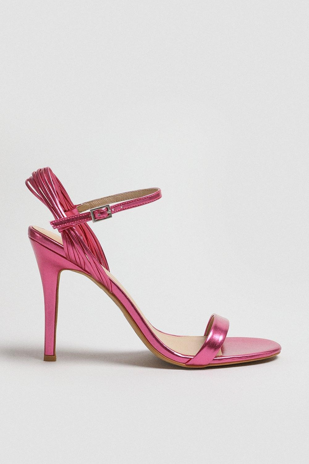 Leather Back Strap Detail Heel | Karen Millen UK & IE