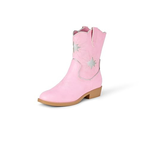 Amazon Essentials Girls' Western Cowboy Boots, Pink, 13 Little Kid | Amazon (US)