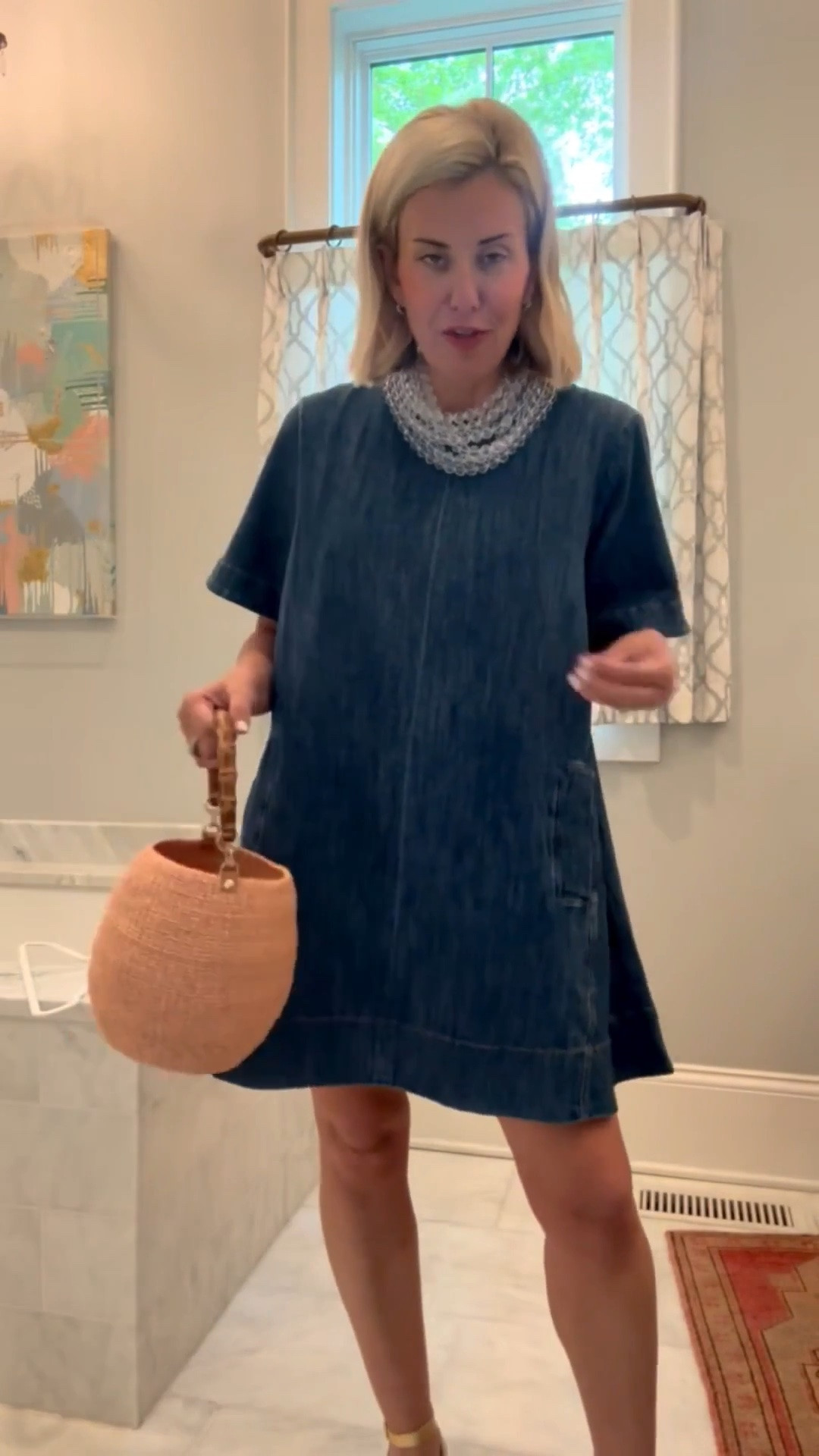 Showing you exactly how I would dress up this adorable denim dress! I’m wearing xs and 8 heel. ￼

*Use my code CATHERINE20 for 20% off Orders of $100+ at Anthropologie

 *Use my code Catherine20 on A+B
 *Use code my Mixandmatchmadness on Loopy

#LTKdayinmylife #LTKmomlife #LTKSaleAlert