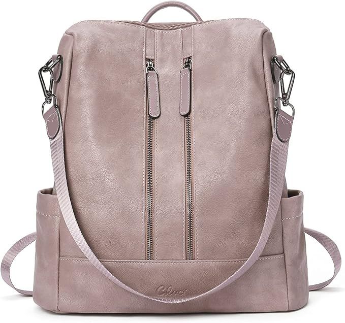 CLUCI Leather Backpack Purse for Women Convertible Large Travel Ladies Designer Fashion Casual Co... | Amazon (US)