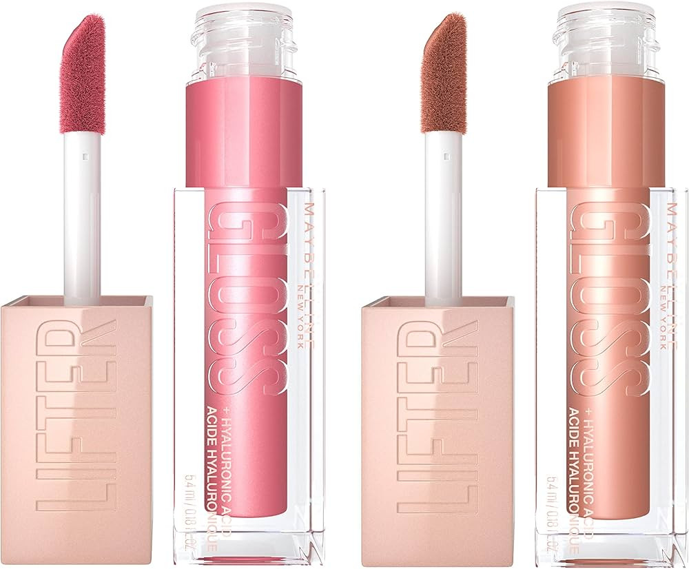 Maybelline Lifter Gloss with Hyaluronic Acid Makeup Bundle, Lip Gloss Set Includes 1 Nude Lip Glo... | Amazon (US)