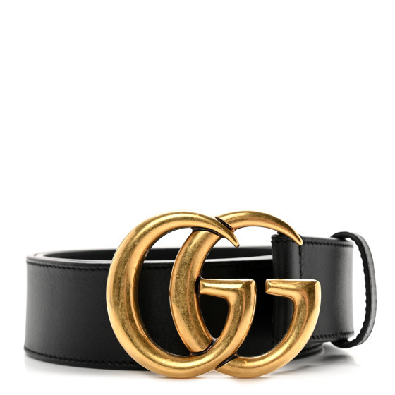 Calfskin Double G 40mm Belt 70 28  Black | FASHIONPHILE (US)