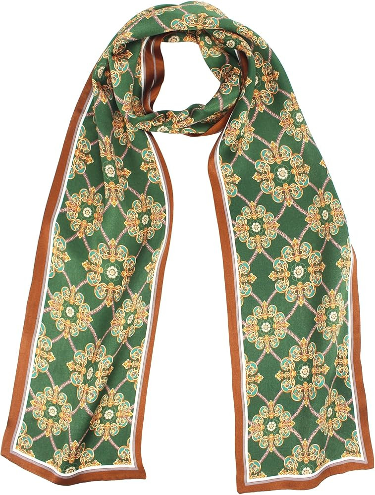 ANDANTINO 100% Silk Scarf for Women 59”*6.3” Long Shawls for Headscarf and Neck- Oblong Hair ... | Amazon (US)