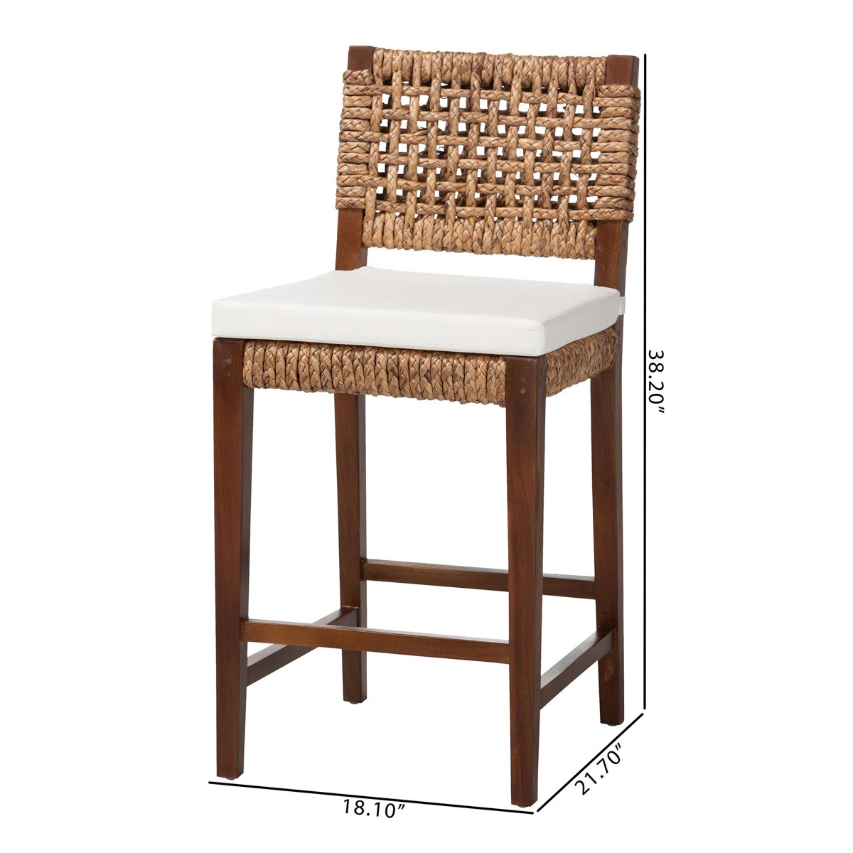 Bali & Pari Alise Handwoven Seagrass Counter Stool With Mahogany Wood Frame - Counter-Height Chai... | Wayfair North America