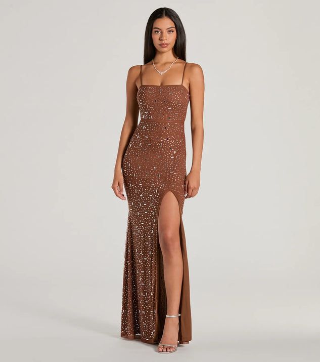 Britt Sleeveless Mermaid Rhinestone Formal Dress | Windsor Stores