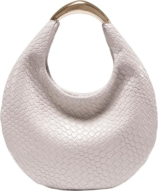 Braided Hobo Bag for Women, Elegant Boho Chic Woven Hobo Tote Handbag Crescent Purse, PU Leather ... | Amazon (US)