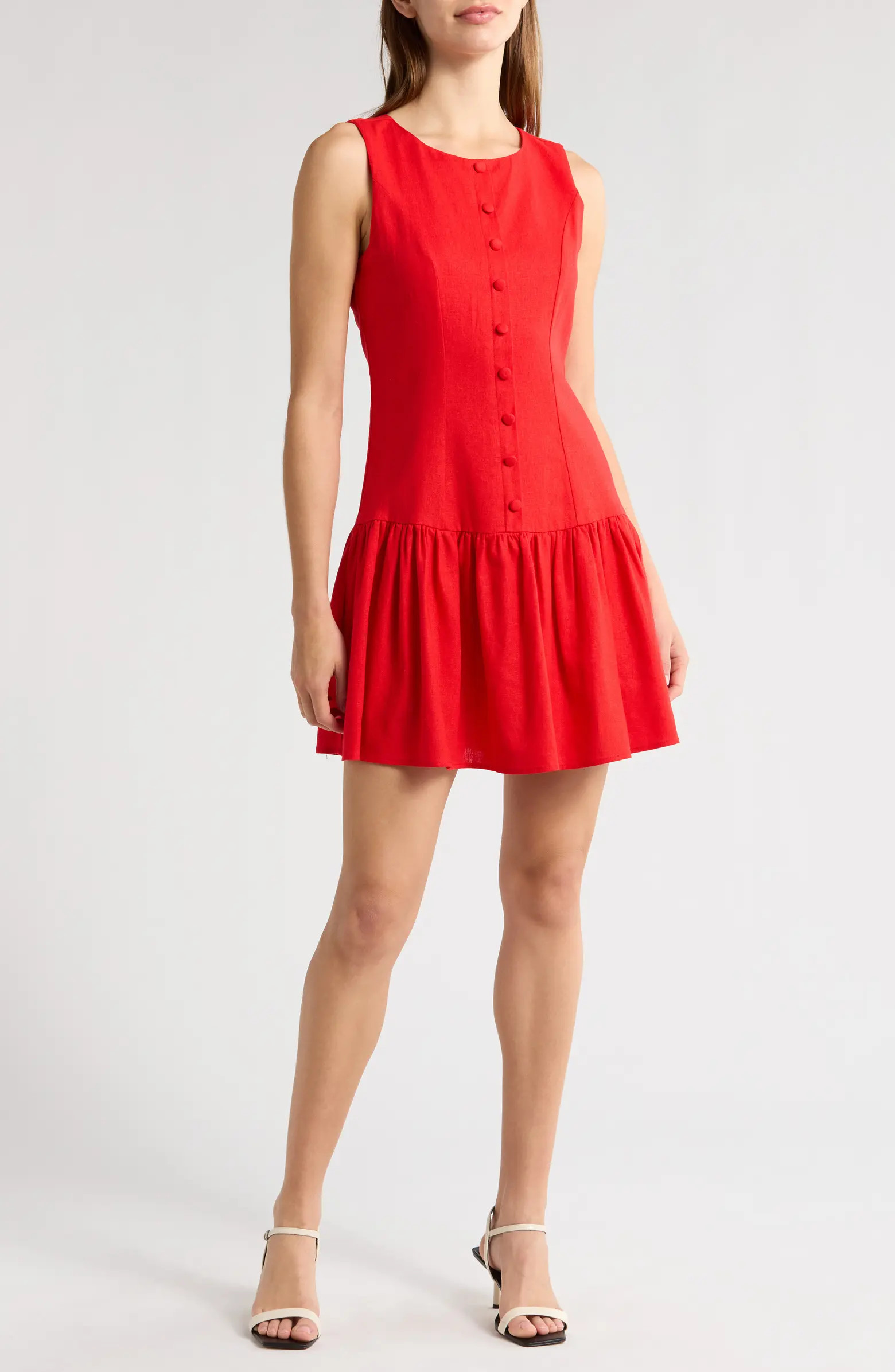 Martini Linen Blend Minidress | Nordstrom