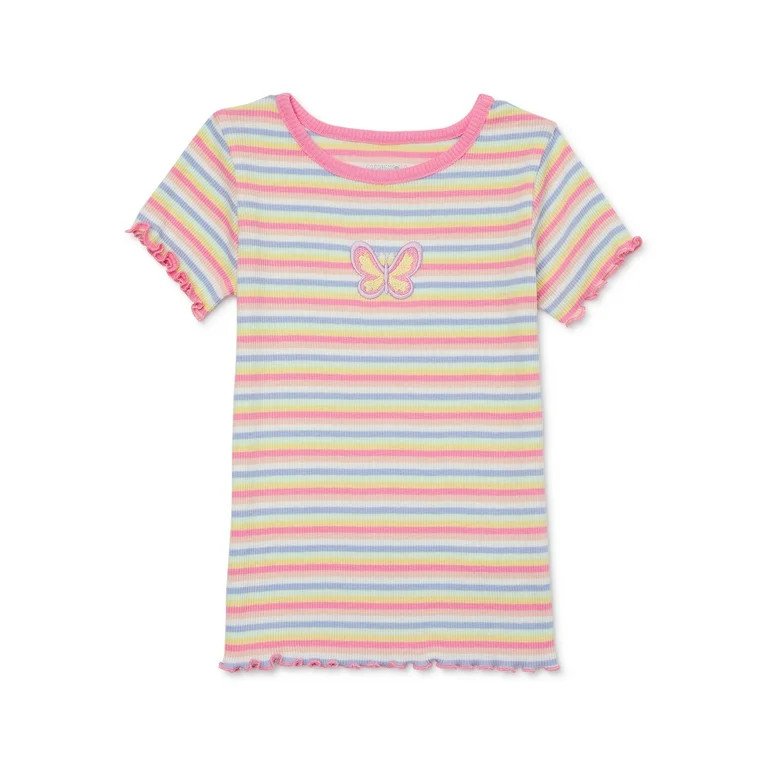 Garanimals Toddler Girl Short Sleeve Rib T-Shirt, Sizes 18M-5T | Walmart (US)