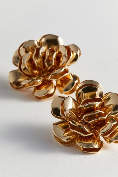Flower-shaped Earrings - Gold-colored - Ladies | H&M US | H&M (US + CA)