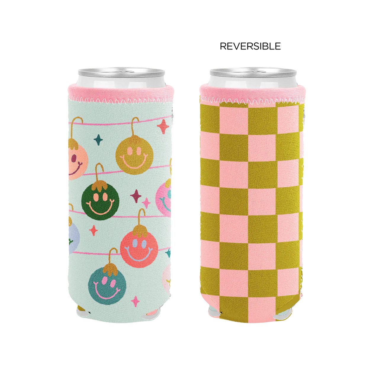 Holiday Reversible Slim Can Coolers | Talking Out of Turn