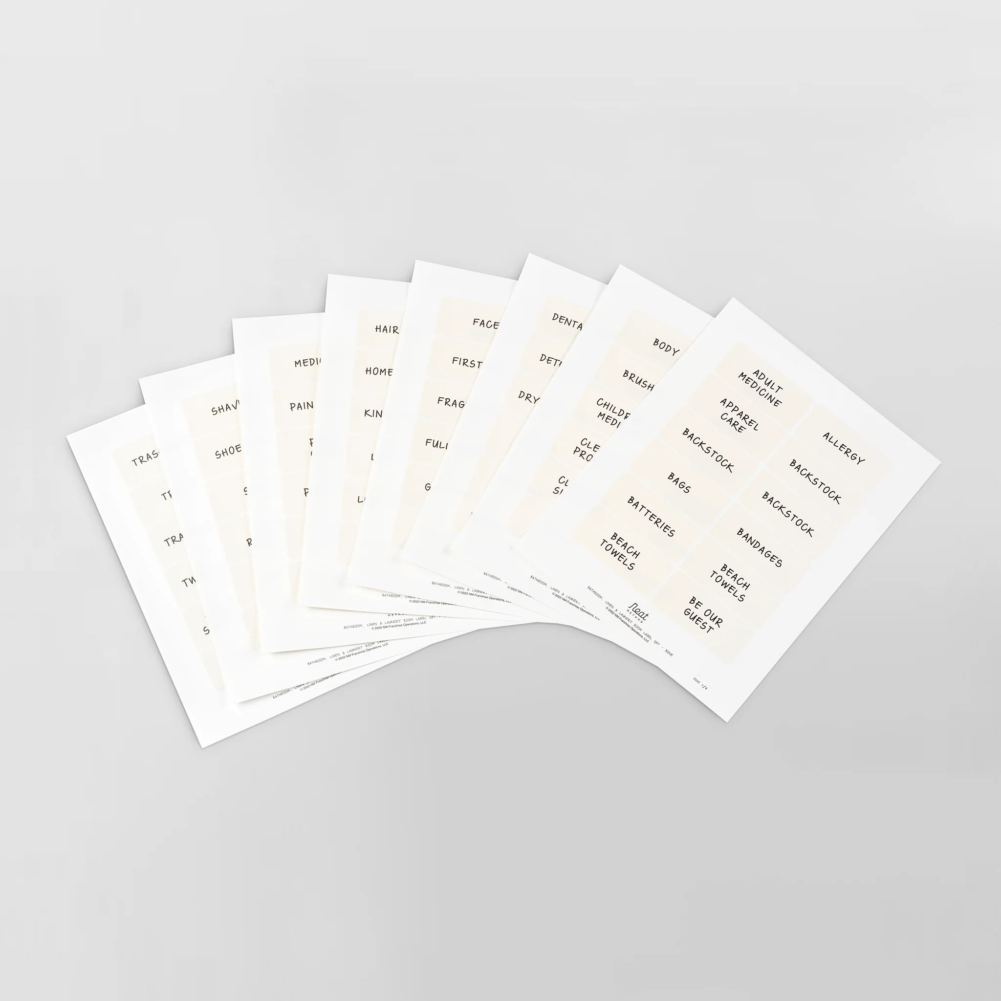 Bathroom, Linen and Laundry Room Label Set | NEAT Method