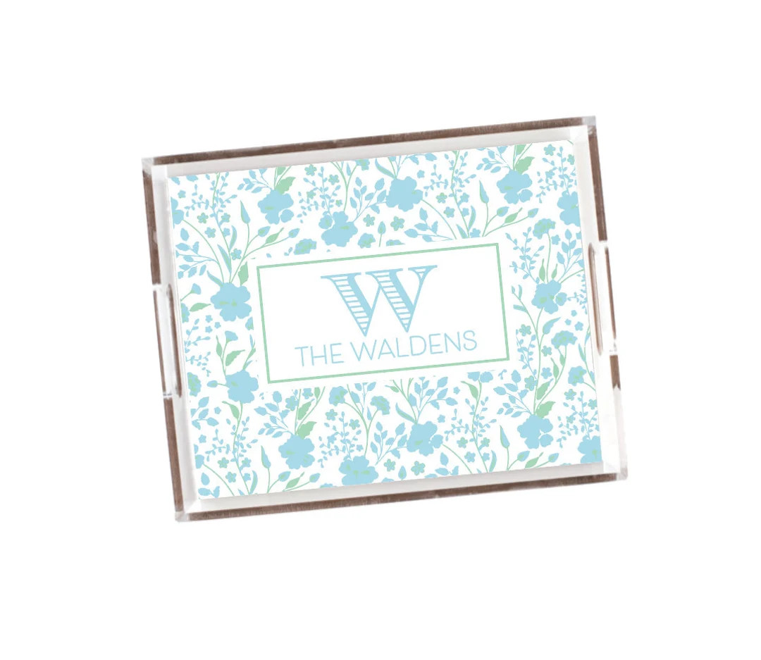 Acrylic tray, Personalized tray, Lucite tray, Tray with insert, Serving tray, Floral tray, Person... | Etsy (US)